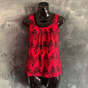 Black and Red Floral Blouse
